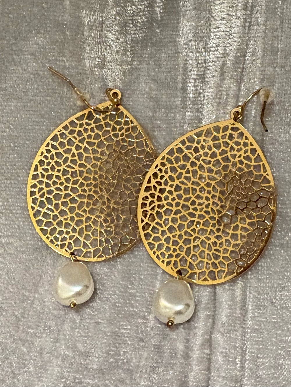 Teardrop Earrings with Pearl Accent